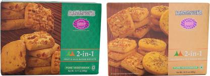 KARACHI BAKERY 2 In 1 Double Delight Fruit and Kaju Badam Biscuits and 2 In 1 Double Delight Kaju Badam and Pista Almond Biscuits Bakery Biscuit