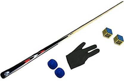 Laxmi Ganesh Billiard LGB294 Snooker and Pool Single Cue Stick -9mm (48 inch) with 2 pcs Chalk, 2 pcs tip and 1 Glove Snooker, Pool, Billiards Cue Stick