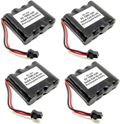INVENTO 4Pcs 5V 1500 mAh Ni-mh Rechargeable 1.2V x 4 AA Cell Battery Pack for Toy RC Car DIY Project Automotive Electronic Hobby Kit