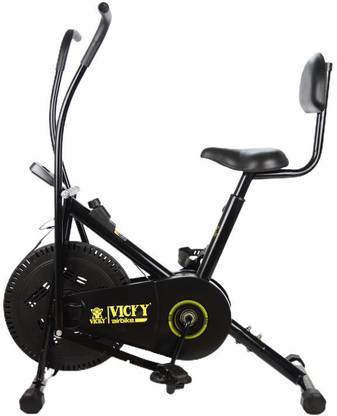 विक्की Air Bike with Moving Handle and Back Rest डुअल-एक्शन स्टेशनरी एक्सरसाइज बाइक