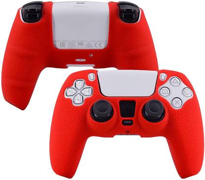 microware PS5 Controller Silicone Cover Skin Case Grip, Anti-Slip Anti-Scratch Protective Cover Shell Fit - Texture (Red) [video game], Pack of 1  Gaming Accessory Kit