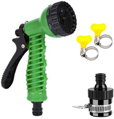 HOKiPO 7 Pattern High Pressure Garden Hose Nozzle with Tap Adapter 0 L Hose-end Sprayer