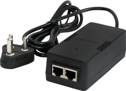 Netstar Gigabit Passive PoE Injector 24VDC 1A | Gigabit Passive PoE Adapter | With Three Pin Power Cord | Up to 100 Meters | Plug & Play | NM-G024 Lan Adapter