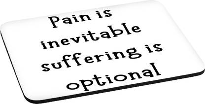 RADANYA Pain Is Inevitable Text Print Non Slip Base Mousepad