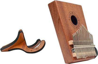 Belear 17 Key Kalimba Natural Mahogany Wood Thumb Piano with Stand