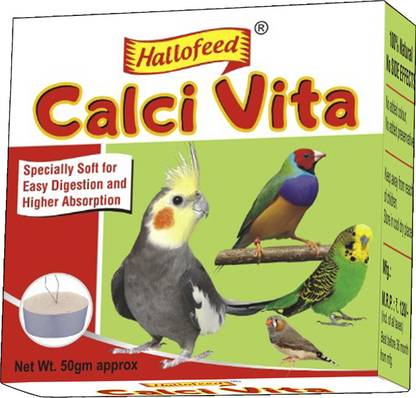 Hallofeed Calci Vita For Birds (Calcium,Vitamin & mineral block) pack of 2 0.1 kg (2x0.05 kg) Dry Adult, Senior, Young Bird Food