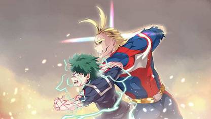 Anime My Hero Academia All Might Izuku Midoriya Toshinori Yagi Hd Matte Finish Poster Paper Print