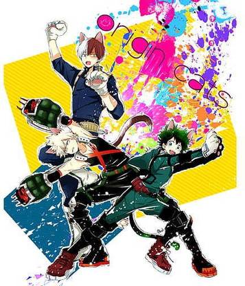 Anime My Hero Academia Cat Girl Izuku Midoriya Matte Finish Poster Paper Print