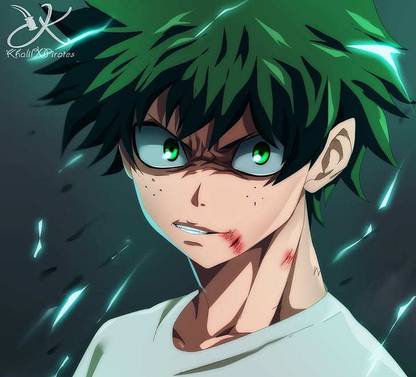 Anime My Hero Academia Boy Green Eyes Green Hair Hd Matte Finish Poster Paper Print