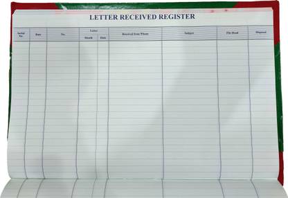 LRS Receive of Letter Record Register for Offices, Schools, Institutes, Hospitals etc. (275 Pages) Receive of Letter Record Register for Offices, Schools, Institutes 1-Part Receive of Letter Record Register for Offices, Schools, Institutes, Hospitals etc.