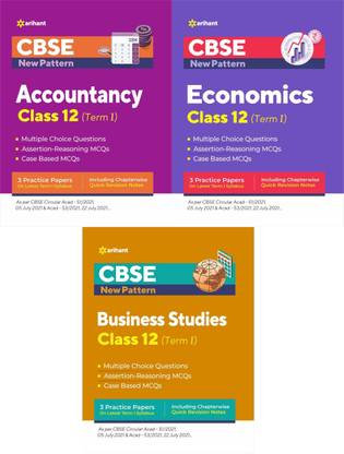 Arihant CBSE New Pattern MCQ Based ACCOUNTANCY, BUSINESS STUDIES, ECONOMICS For (TERM-I) Class-12 (3-BOOK SET)