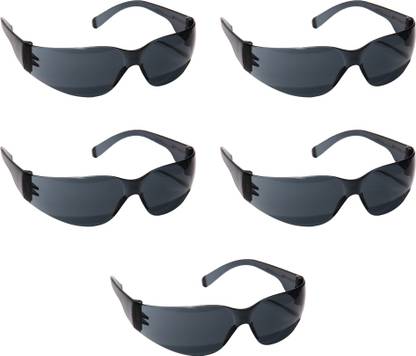 Frontier Hardy Black Eye Protection Safety Glasses Pack of 5 Goggles F Hardy-F-SI Smoke Grey Pack of 5 Goggles F Welding, Blowtorch, Power Tool, Wood-working, Laboratory  Safety Goggle