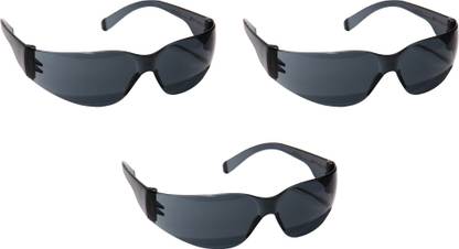 Frontier Hardy Black Eye Protection Safety Glasses Pack of 3 Goggles L Hardy-F-SI Smoke Grey Pack of 3 Goggles L Welding, Blowtorch, Power Tool, Wood-working, Laboratory  Safety Goggle
