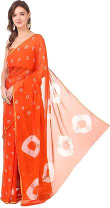 DURGA EMPORIO Bandhani Chiffon Saree with Unstitched Blouse