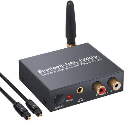 microware Digital To Analog Audio Converter with Bluetooth 5.0 Receiver Coaxial Toslink To Analog Stereo L/R RCA 3.5mm Audio Adapter Media Streaming Device