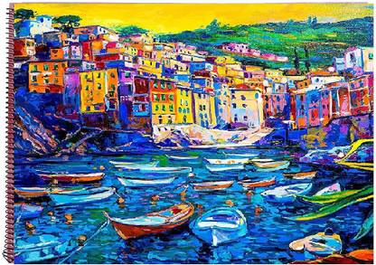 TITIRANGI 1 Pcs Spiral Sketch Artist Book Drawing Notebook for Art and Craft, Drawing, Painting, Mehndi Design, Exercise Book Ivory Sheet 140 GSM (A3 (29.7 cm X 40 cm), 18 Sheet & 36 Paper) Cover Design May Vary Sketch Pad