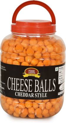 FOOD ESSENTIAL Cheese Balls (Cheddar Flavour, Plant-based Snack, Party Pack)