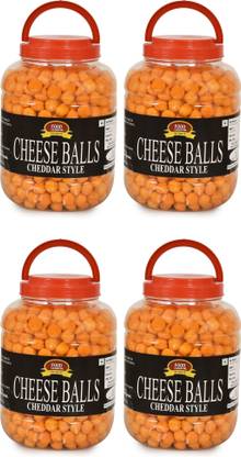 FOOD ESSENTIAL Cheese Balls (Cheddar Flavour, Plant-based Snack, Party Pack