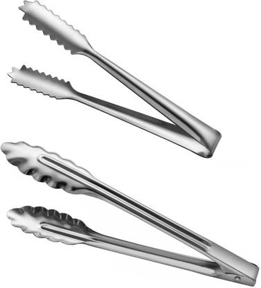 KOWS ue SS Utility Tong and Ice Tong for Kitchen Tong Frying Tong Kitchen Cooking Tong 24 cm Utility Tong Set