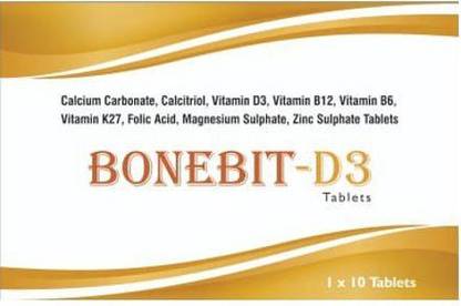 BONEBIT-D3 CALCIUM CARBONATE, VITAMIN-D3,CALCITROL,VITAMIN B12,VITAMIN B6,VITAMIN K27, TABLET