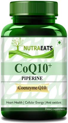NutraEats 120mg Coenzyme Q10 Capsules with Piperine Supplement for Heart Health Pro
