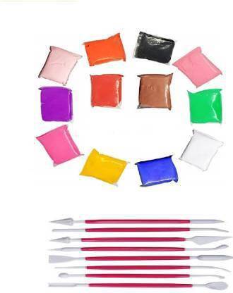 lico Super-Light Modeling Air Dry Clay Plasticine Craft Toy with Multiple Tools for Kids Pack of 12 Colors Art Clay