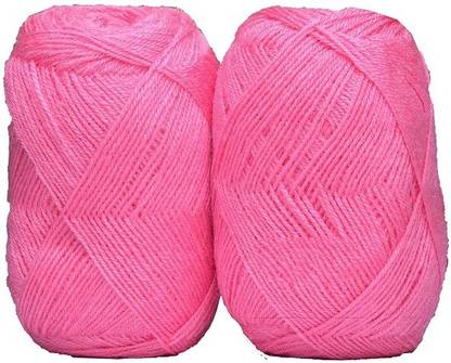 JEFFY Oswal Chirag Pink (400 gm) Wool Ball Hand Knitting Wool/Art Craft Soft Fingering Crochet Hook Yarn, Needle Knitting Yarn Thread Shade no-26