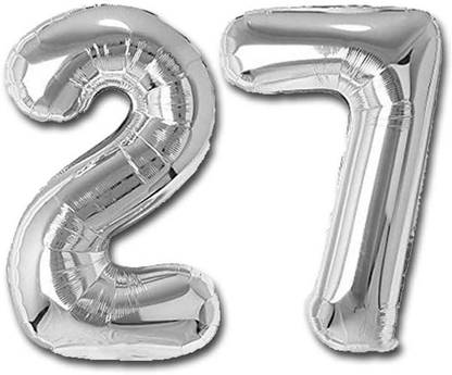 Shopperskart Solid 27 Numbers Foil-Aluminium Birthday-Anniversary Party Decorations Balloon