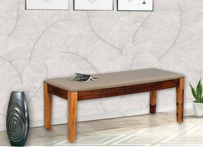 FURNISELAN Premium Quality Bench With Cushion Solid Wood 3 Seater