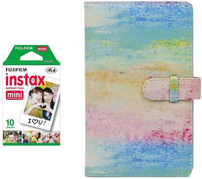 FUJIFILM Instax Mini 10x1 Sheets Instant Film with Watercolor Album 96 Sheets Film Roll