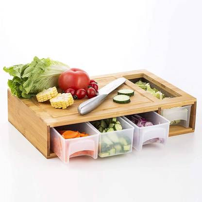 Vpllex cutting board with container (small) Wooden Cutting Board
