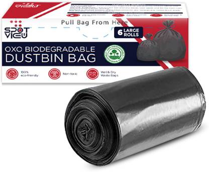 Spotview Large Size ( 61 x 76 CMS),Pack of 6 Rolls Large 25 L Garbage Bag  Pack Of 90
