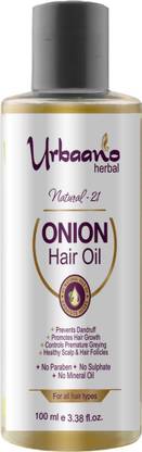 Urbaano Herbal Natural 21 Exquisite Oils with Onion Extract for ReGrow hair, Control Hair Fall & Healthy Hair & Scalp - No Paraben - No Sulphate - No Mineral Oil Hair Oil