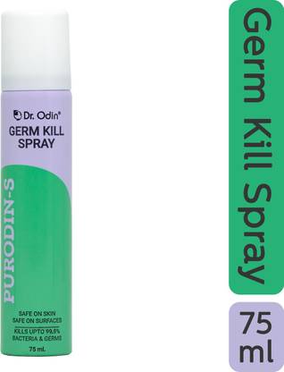 Dr. Odin Purodin-S Germ Kill Spray, Multi Purpose Disinfectant Spray Effective Against Bacteria,Viruses & Fungi without Gas,Kills 99.9% Bacteria and Viruses-(75ml) Sanitizer Spray Bottle
