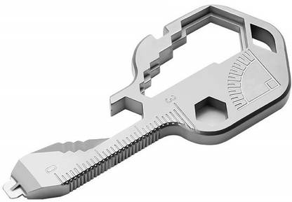 PSYCHE 24 in 1 Stainless Steel Multi-Tool Key Shaped Tool for Keychain w/Bottle Opener Key Chain