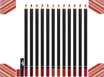 manasona High quality makeup matte Multi-colored plastic material lipliner lip pencil cap 12 pcs lip liner