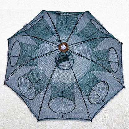 बोल्ट Portable Folding Hexagon Fishing Fish Crab Shrimp Cage Trap Fishing Net (Green) नेट