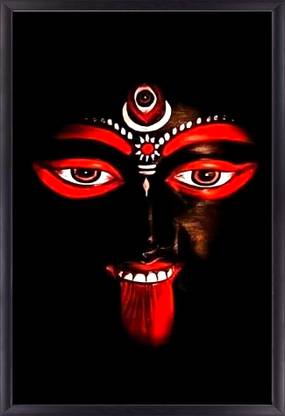 PIPILIKA Home Decor | UV Laminated | Beautiful Picture of Maa Kali | Maa Tara | With 1 Inch Synthetic Wood Framing | SIZE: 13.5 inch X 19.5 inch | Wall Decor | Tara Maa Kali | Art:-1981222 Digital Reprint 19.5 inch x 13.5 inch Painting