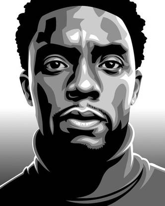 chadwick boseman charcoal drawing POSTER Paper Print