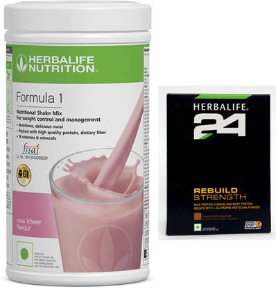 HERBALIFE NEW FORMULA 1 ROSE (500g) WITH H24 REBUILD STRENGTH (500g) SET OF 2 Plant-Based Protein