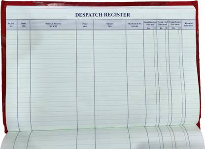 LRS Letter Dispatch Record Register for Offices, Schools, Institutes, Hospitals etc. (350 Pages) Dispatch Register for Letters and Mails for Office, Schools, Hospitals etc. 1-Part Register for Offices, Schools