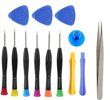 WOWSOME 13 in 1 Professional Cell Phone Screwdriver Set with steel Pointed tweezer and 3 Triangle plastic Openers Tool Kit for Repair Opening i6/ 6S/ iPhone 5/ 5S/ Mobile Phone Precision Screwdriver Set