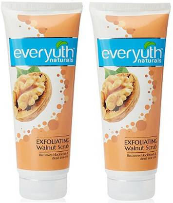 Everyuth Naturals Exfoliating Walnut Scrub Removes Blackheads & Dead Skin Cells 2X100g Scrub