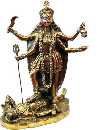 vinayakmoorti Big Size Maha Kali MATA Idol Maha Kali MATA Spirtual Idol for Pooja Home Temple Kali MATA Decorative Big Size Brass Showpiece Maha Kali Brass Statue for Home Décor Decorative Showpiece  -  36 cm