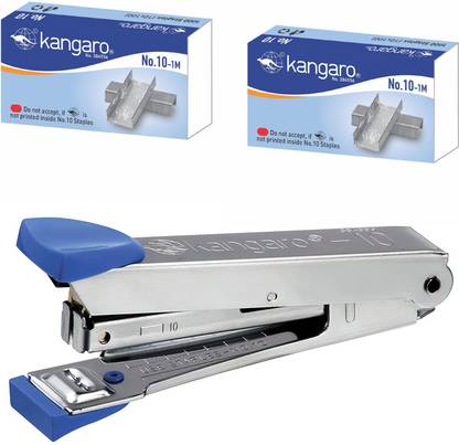 Kangaro Stainless Steel No.10-1M Manual One Stapler & 2 Box Pins