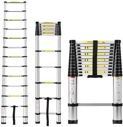 MFY – MADE FOR YOU Extension Ladder 12.5Feet/3.8M Aluminium Telescope Extendable Multi-Purpose Household Ladder for Daily Use (13 Steps) Aluminium Ladder