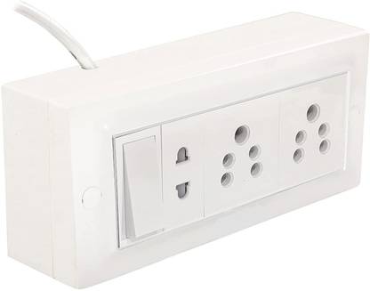 Harikrushnaa Electric Extension Board 2 Socket of 5A with 1 Universal Two Pin Socket with Master Switch and Heavy Duty Wire 2  Socket Extension Boards