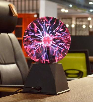 PROMIXO Plasma Ball Discharge Glass Ball Toy Touch and Sound Sensing 8" Nebula Lightning Plug in Party Decoration Air Purifying Science Props- Multi Color Table Lamp