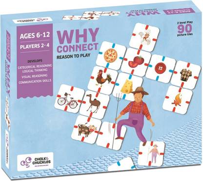 Chalk and Chuckles Why Connect Game, 6Y+ Educational Board Games