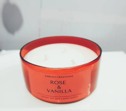 आरोही क्रिएशन्स 3 wick scented candle मोमबत्ती